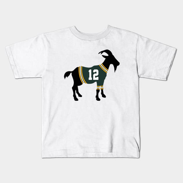 Aaron Rodgers GOAT Kids T-Shirt by cwijeta